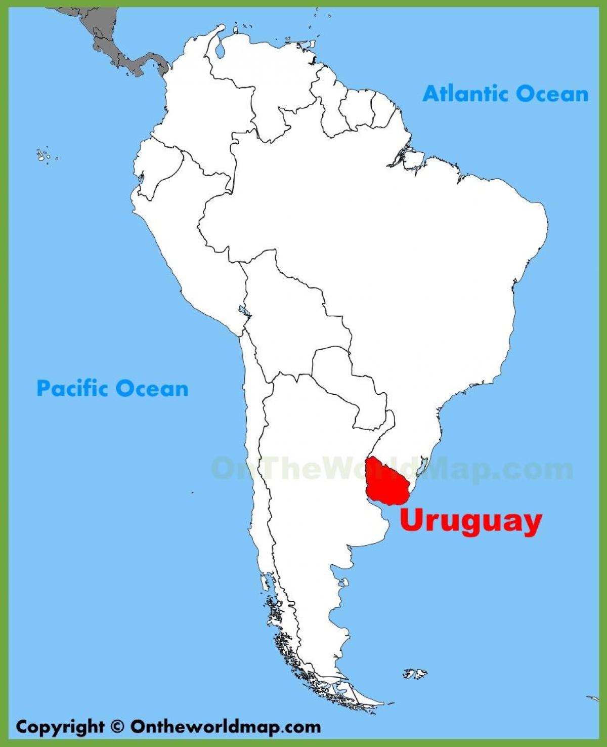 地图乌拉圭以南美洲