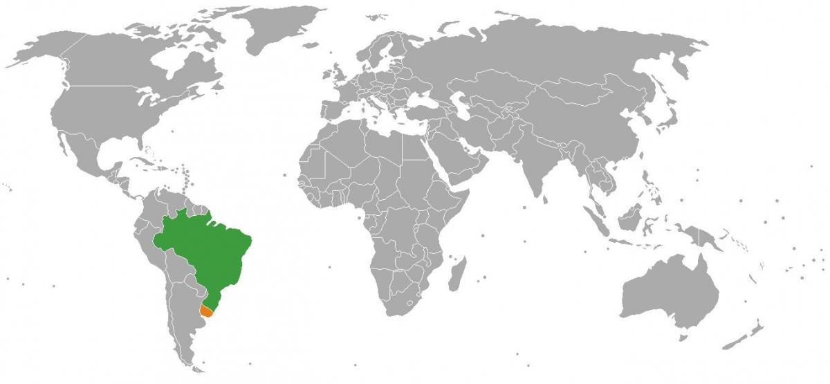 乌拉圭在世界地图上的位置