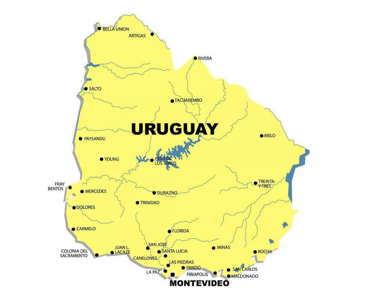 地图上的乌拉圭河